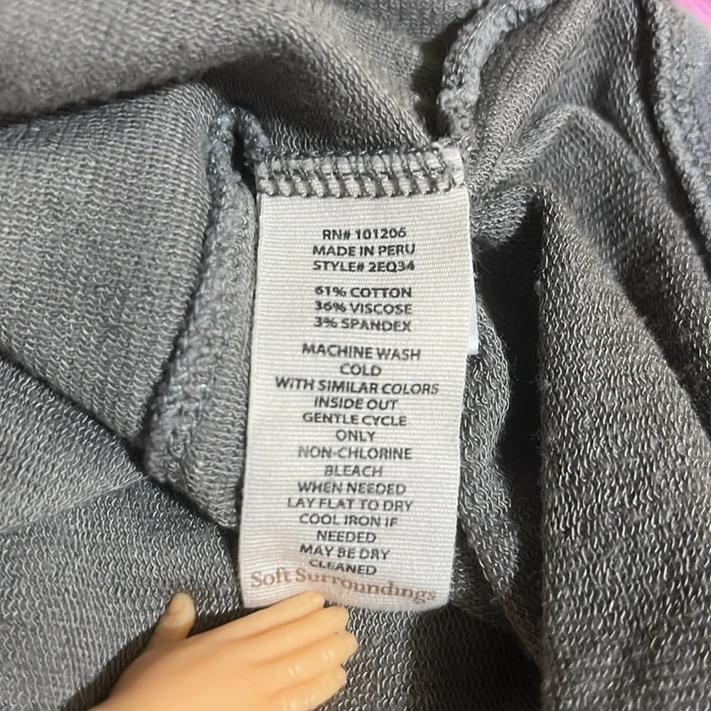 Soft Surroundings‎ Gray Oversized V-Neck Lagenlook Sweater Size XL
